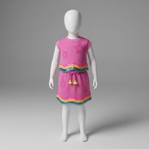 Pink Star 2 piece with Rainbow sequin Accents